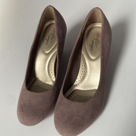 Dexflex Comfort wedge faux suede shoes NWOT size 7 - fabric upper - Picture 3 of 7
